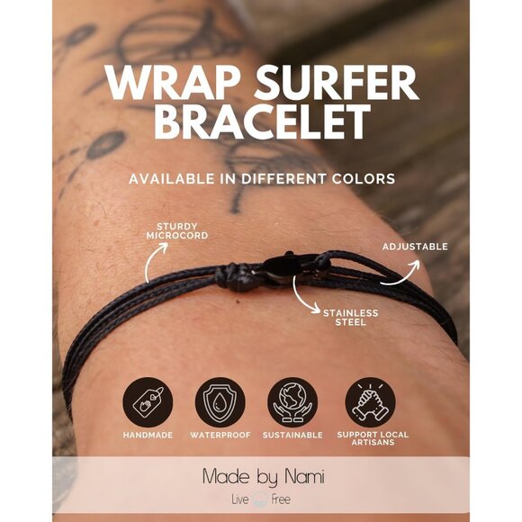 Versatile Waterproof Rope Bracelet for Men - Handmade Adjustable Nautical Style - Picture 3 of 8